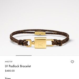 Louis Vuitton Gold and Brown Padlock Bracelet